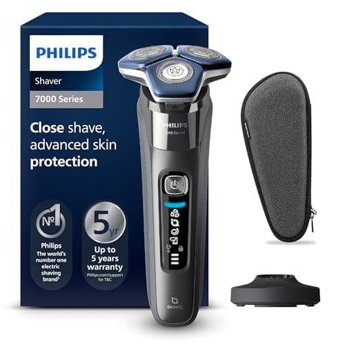 Philips Rasoir électrique Série 7000 pour homme Wet & Dry avec tondeuse rétractable, socle de charge, coffret de voyage et brossette de nettoyage (modèle S7887/35) - Image 2