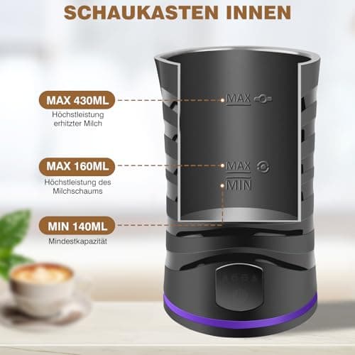 Electric Milk Frother Frother Electric Snow Whisk for Frothing and Heating Coffee, Milk 600ml Instant Pot for Latte, Hot Chocolate, Coffee, Milk - Image 4