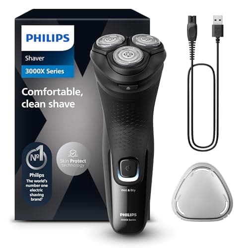 Philips Electric Shaver Series 3000x -rasoir électrique Wet & Dry ,couleur Bleu celeste, avec technologie SkinProtect, tondeuse rétractable, rasoir ergonomique pour hommes -inclus rasoir nasal - Image 2