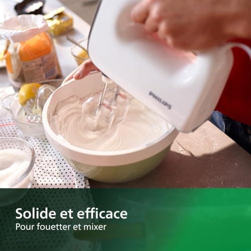 Philips 5000 Series Mixer - Power 450 W, Tapered Whisks for Aerated Dough, 5 Speeds + Turbo, Easy Ejection of Accessories, Cord Clip (HR3741/00) - Image 8