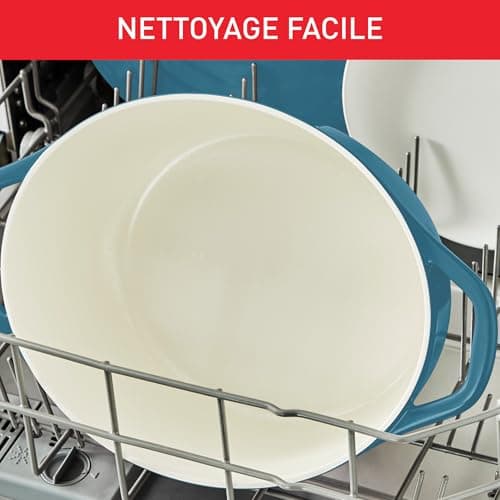 Tefal Air Cast Iron Casserole Dish Oval 30 cm Cast Aluminium Lightweight Easy Clean Safe Ceramic Coating Condensing Lid Oven Safe Induction E2708904 - Image 5