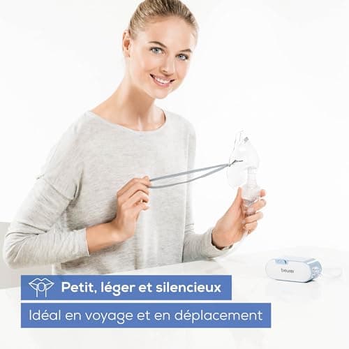 Beurer IH 60 Nebulizer, silent and portable inhaler, rechargeable battery, compressor compressed air technology for use in respiratory diseases - Image 4