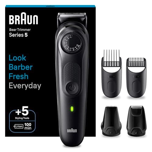 Braun Tondeuse À Barbe Series 5 BT5430, Tondeuse Pour Hommes Avec Outils De Stylisation, 100 Minutes D’autonomie - Image 3