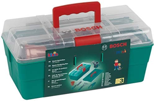 Theo Klein 2791 Bosch Gardening Box Filled – Numerous Accessories: Watering Can, Shovel Short Handle, Rake, Pruning Shears, etc. – Dimensions: 31.8 x 14 x 17 cm – For Children from 3 Years Old - Image 3