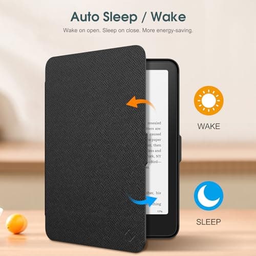 FINTIE Étui pour 7" Kindle Paperwhite (12e Génération, 2024) et Kindle Colorsoft (1re Génération, 2025/2024), Coque Fine et Léger, Housse Réveil/Veille Automatique, Noir - Image 4