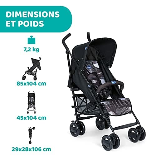 Chicco London Up Lightweight Compact Pushchair with Tilting Backrest with Protective Clamp, Folding Umbrella – From Birth to 15 kg – Matrix – 104 x 46.5 x 83 cm - Image 6