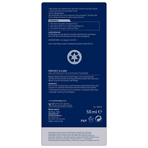 NIVEA MEN Protect & Care Intensive Moisturizing Face Cream for Men 50ml Moisturizing Day Cream with Aloe Vera and Pro Vitamin B5 - Image 3
