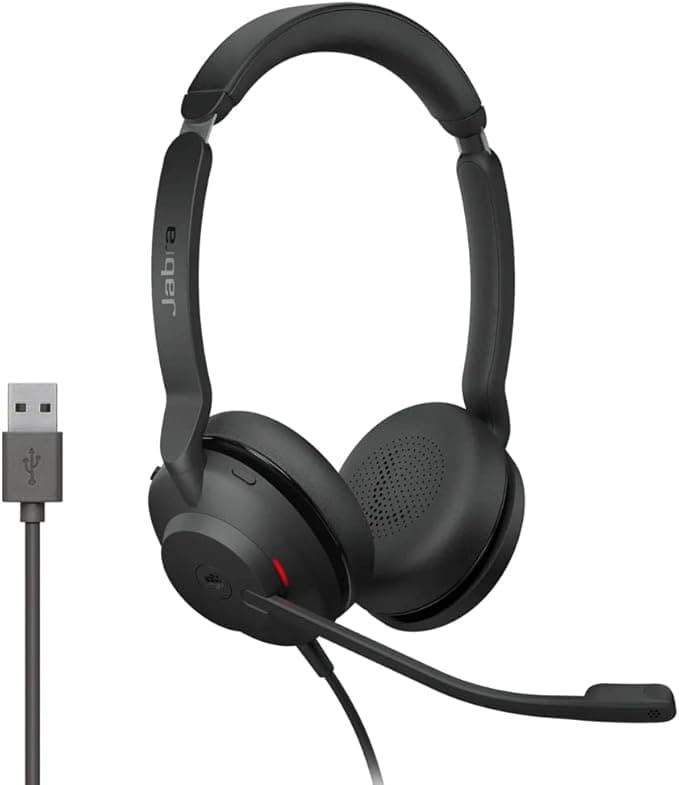 Jabra Evolve2 30 Headset – Noise Cancelling Microsoft Teams Certified Stereo Headphones with 2-Microphone Call Technology – USB-A Cable – Black - Image 1