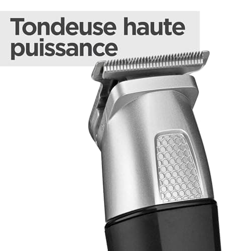 BaByliss Tondeuse Multi-usages Lithium Power 11-in-1 - Kit complet sans fil incluant une tondeuse barbe,cheveux et nez, oreilles et sourcils, Waterproof, Noir/Gris, MT812E - Image 6