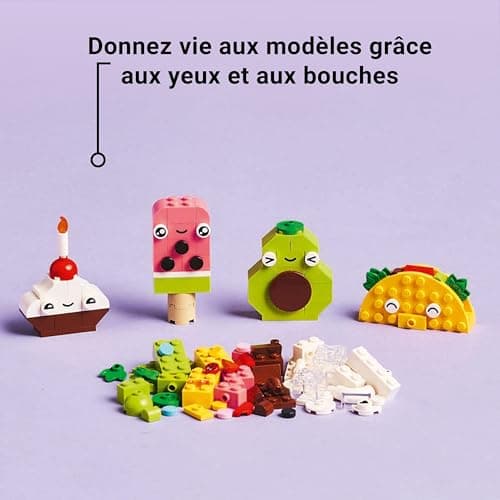 LEGO Classic Creative Foods 11039 Interactive Toy for Boys and Girls from 4 Years Old Construction Game with Bricks to Create Cupcake, Ice Cream, Avocado and Taco - Image 7