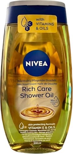 NIVEA Huile de Douche nourrissante (1 x 200 ml), Gel douche soin nourrissant Vitamine E et huiles naturelles, Gel lavant corps, sensation de peau nourrie & rayonnante de santé, tous types de peau - Image 3