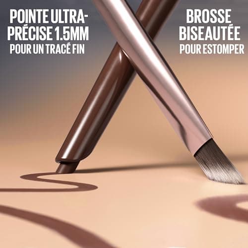 Maybelline New York - Eyeliner 2-en-1 - Avec Pinceau Biseauté et Pointe Précise 1,5 mm - Résistant à la Transpiration - Tenue Longue Durée 24H - Sculpting Stix - Teinte : 014 Mocha Contour - Image 7