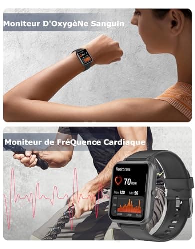 GRV Smart Watch Men Women Call Bluetooth Sport Smartwatch Compatible with Samsung Huawei Xiaomi Android iOS Pedometer Watch Heart Rate Monitor Waterproof IP68 Notification Stopwatch Black - Image 6