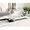 Joseph Joseph Extend Extendable Dish Drainer with Removable Cutlery Holder Swivel Draining Spout, Light Stone/Sage Green - Image 6