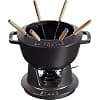 STAUB Cast Iron Fondue Set with 6 Fondue Forks, for Savoyard, Burgundy and Chocolate Fondue, Diameter 20 cm, Matte Black - Image 2