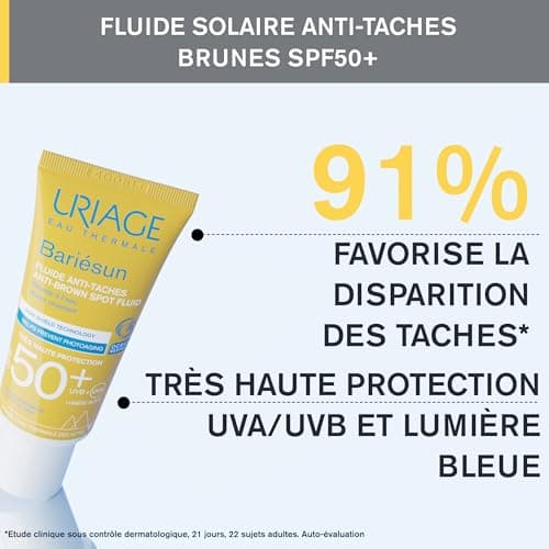 Uriage Bariesun Anti-Dark Spot Fluid SPF50+ - Vitamin C and E - Very High UVA/UVB & Blue Light Protection - Helps to Fade Dark Spots - No White Residues - Fragrance Free - 40 ml - Image 6