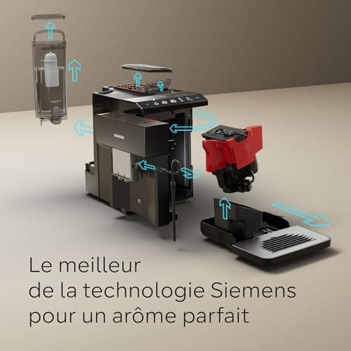 SIEMENS EQ500 Classic TP511E19 Automatic Coffee Machine, Application Control, Many Coffee Specialities, Milk Tank, Double Cup Function, Steam Cleaning, 1500 W, Black/Lacquer - Image 7