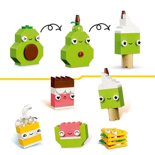 LEGO Classic Creative Foods 11039 Interactive Toy for Boys and Girls from 4 Years Old Construction Game with Bricks to Create Cupcake, Ice Cream, Avocado and Taco - Image 4