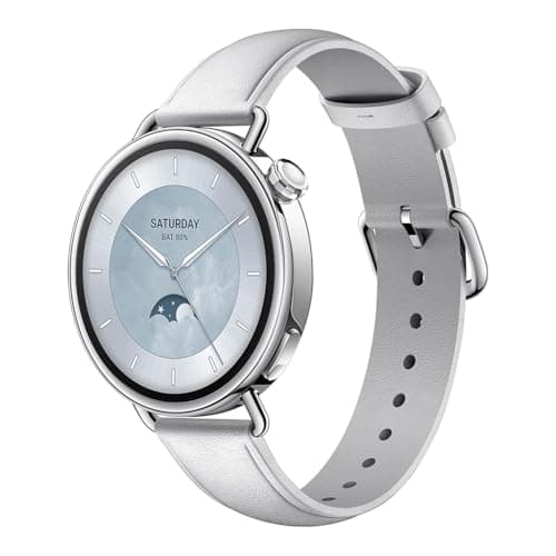 XIAOMI Watch S4 41 mm, 41 mm compact smart watch, 32 g ultra-light case, menstrual cycle prediction, +150 sports modes, HyperOS 3, leather strap (white). - Image 3