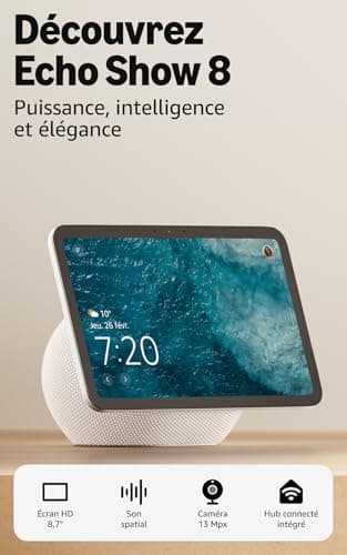 Amazon Echo Show 8 (newest gen), Vibrant HD 8.7" display with spatial audio and Alexa, Glacier White - Image 2