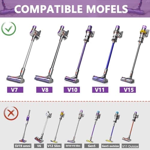 Brush Head for Dyson V7 V8 V10 V11 V15 SV10 SV11 SV12 SV14 Electric Brush Vacuum Cleaner Motorized Brush for Carpets and Hard Floors Replacement Part 967483-04 - Image 3