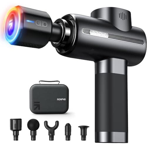 Muscle Massage Gun, RENPHO Massage Gun with Hot and Cold Head, Electric Massager with 5 Massage Heads, Ultra-Quiet Type-C Charging - Image 2