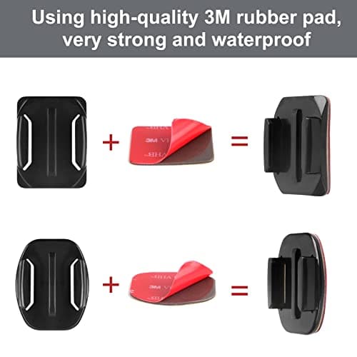 33 x Curved Flat Adhesive Fixings, 3M Double-Sided Adhesive Patches, Helmet Mounting Bracket, Suitable for GoPro Hero 45678, Session and Other Sports Cameras - Image 6