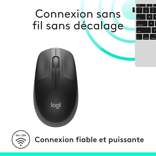 Logitech M190 Wireless Mouse, Ambidextrous Design, Battery Life 18 Months with Energy Saving Mode, USB Receiver, Precise Cursor Control + Scroll, Wide Scroll Wheel – Black - Image 5