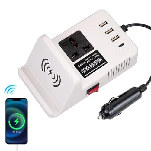 Inverseur de véhicule pour ordinateur portable, convertisseur de voiture pour chargement d'ordinateur portable | Chargeur de voiture 200 W | Onduleur automobile, convertisseur de tension, 3 ports USB - Image 8
