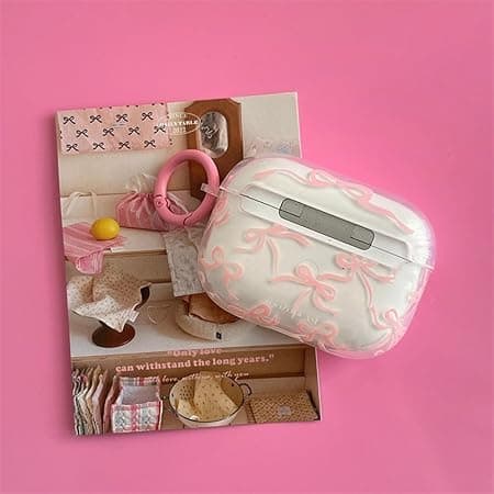 Compatible with AirPods Pro 3 Case Generation Cute Bow Aesthetic Design Shockproof Transparent Key Ring Cover Soft Case for Airpods Pro 3 - Transparent - Image 5