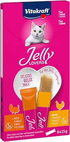Vitakraft Jelly Lovers, Cat Treats, Chicken Turkey Gummy Snack, Individual Sticks, No Sugar Added (1 Pack 6x 15g) - Image 3