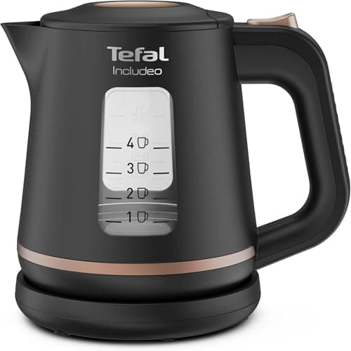 Tefal Electric kettle 1 L, quick boiling, removable anti-limescale filter, ergonomic handle, 2 water level windows, 360° base, Includeo, black, KI533811 - Image 3