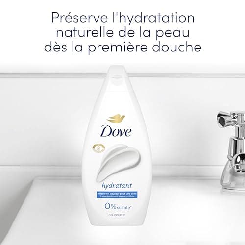 DOVE - Gel Douche - Essentiel Hydratant - Nettoie en douceur et adoucit la peau - Testé dermatologiquement - 0% Sulfate (lot promo de 2x 450ml) - Image 7