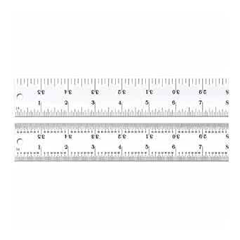 Starrett C604R-36 Spring Hardened Steel Ruler with Thumb Graduations, 4R Style Graduations, 36" Length, 1-1/4" Width, 3/64" Thickness