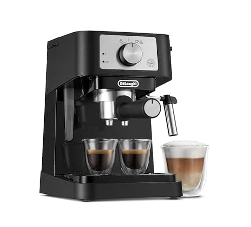 De'Longhi Stilosa EC 260.BK Traditional Filter Holder Machine with Drum, Professional Milk Frother for Espresso or ESE Powder, 1L Water Tank, Black, 1100W - Image 6