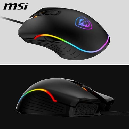 MSI Forge GM300 7-Button Optical Mouse with Scroll Wheel, 1000/1600/3200/6400 dpi, 10M+ Click Lifespan Switches, Dragon RGB LED Light Effects and Braided Cable - Image 7