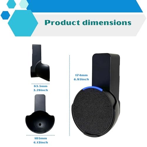 Sintron Wall Mount for Echo Pop and Google Nest, Smart Socket Holder with Built-in Cable Management, Space Saving No Bulky Cables, for Living Room, Bedroom, Kitchen (Black) - Image 8