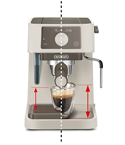 De'Longhi Stilosa EC235.CR Manual Coffee Maker, Cappuccino System, Coffee Powder or E.S.E Capsules, 1 Litre Tank, 1100 W, Stainless Steel Boiler, 1100 W, Cream - Image 3