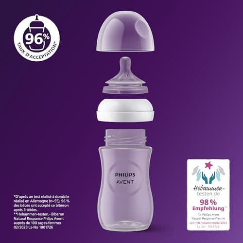 Philips Avent Biberon Natural Response 330 ml à débit 4 (3 mois et plus), SCY906/11 - Image 4