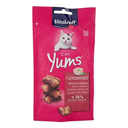 Vitakraft Cat Yums, Soft Cat Snack with Liver Pate Filling in Resealable Bag, No Sugar Added (1 x 40 g) - Image 6