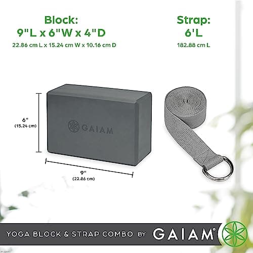 Gaiam Yoga Block and Yoga Strap Set - Yoga Block with Strap, Pilates and Yoga Accessories to Help Extend and Deepen Stretching, Yoga Kit for Stability, - Image 5
