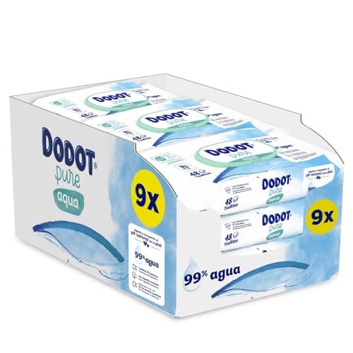 Dodot Pure Aqua Baby Wipes 9 Packs of 48 Units = 432 Wipes, Helps Restore Skin's Natural pH 99% Water - Image 3