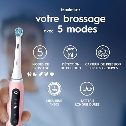 Oral-B iO 5N Electric Toothbrush Pink Connected Bluetooth 1 Brush 1 Travel Case - Image 4