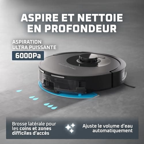 Rowenta X-PLORER Serie85+, Aspirateur robot laveur, 6000Pa, Détection laser 360°, Vidage automatique de la poussière, RR87D5FE, Noir - Image 7