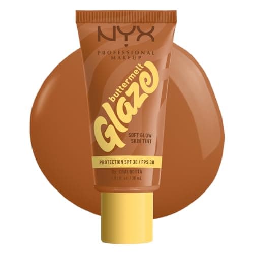 NYX Professional Makeup - Moisturising Foundation SPF30 - Long-lasting for up to 12 hours - 93% Care Ingredients - Vegan Formula - Buttermelt Glaze Tint - Shade: Chai Butta - 30 ml - Image 3