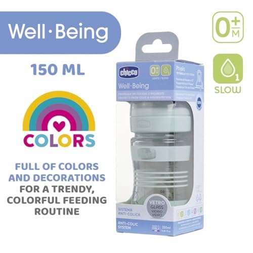 Slow Flow Wellness Bottle, Physio Soft Silicone Teat, Anti-Colic System, Reduces Regurgitation and Irritability, Glass Bottle 150 ml, 0 Months and Above, Neutral - Image 7