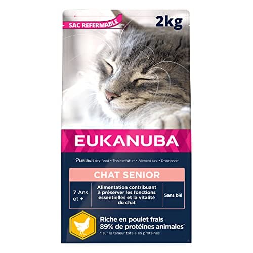 EUKANUBA Premium Dry Food for Senior Cat - 100% Complete and Balanced Food - Rich in Rice - Fresh Chicken - L-Carnitine - Non-GMO, Wheat Free - Resealable Bag - 2kg - Image 3