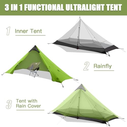 Night Cat Ultra Light Tent: 1 Person Waterproof Lightweight Hiking Tent for Camping Trekking Easy Assembly - Image 5