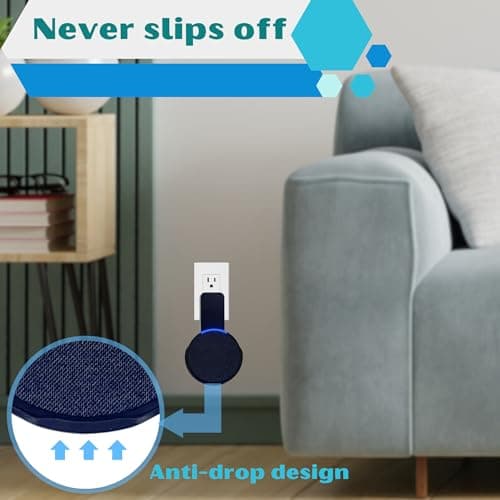 Sintron Wall Mount for Echo Pop and Google Nest, Smart Socket Holder with Built-in Cable Management, Space Saving No Bulky Cables, for Living Room, Bedroom, Kitchen (Black) - Image 5