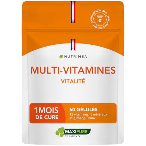 Multivitamins and Minerals - With Ginseng - Vitamins A, B1, B2, B3, B5, B6, B8, B9, B12, C, D3, E, Magnesium, Selenium and Zinc - Energy, Vitality, Immunity - Made in France - Nutrimea - Image 3